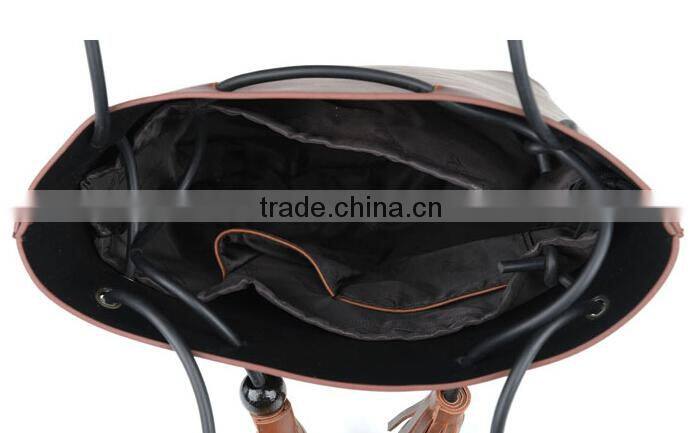 European style lady random belt bags long bucket shoulder bags