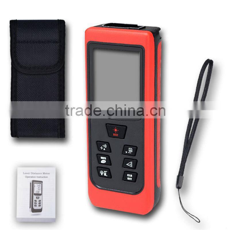 Range Finder Accuracy 2mm 40m 131ft Laser Distance Meter Area Volume Measurer
