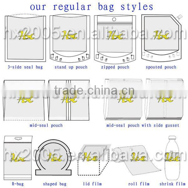 black reclosable plastic zipper bag with hanging hole