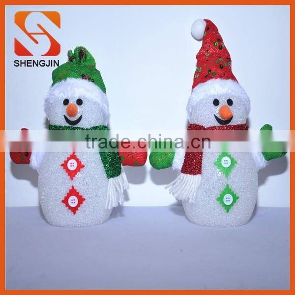 Traditional snowman and Santa stocking