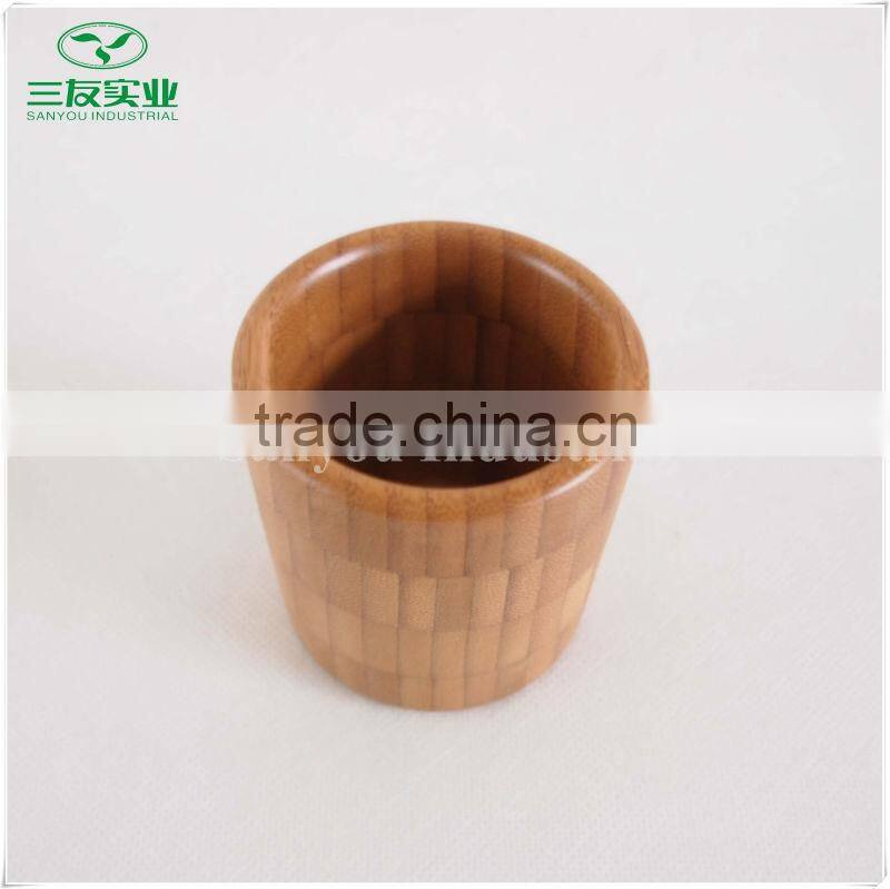 Vertical Grain Natural Round Bamboo Coffee Cup