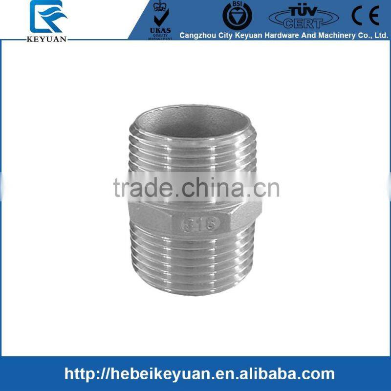 Hex Nipple 1/2" Male x 1/2" Male 304 Stainless Steel Threaded Pipe Fitting