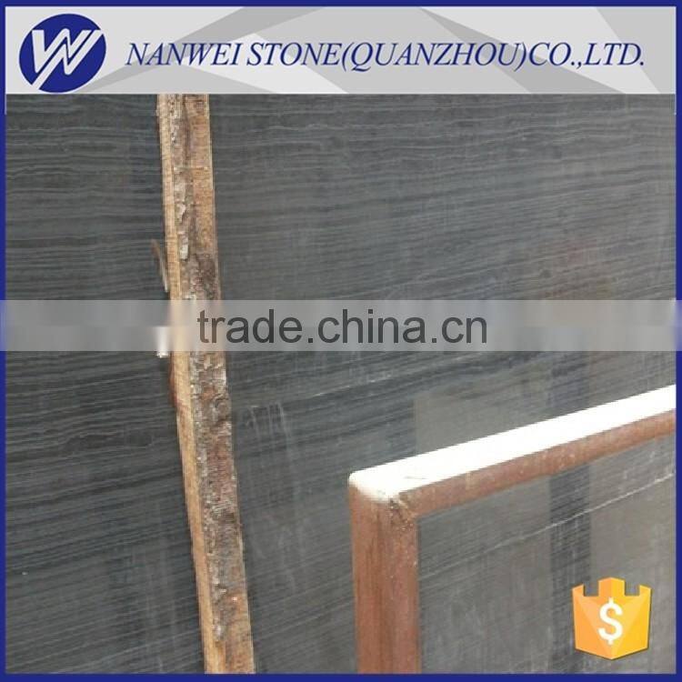 Polished dark color wood grain marble black wood marble