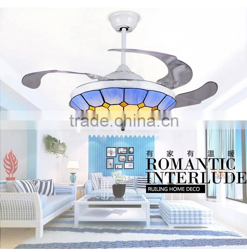ceiling fan can remote white and warn light can changeable LED light CE