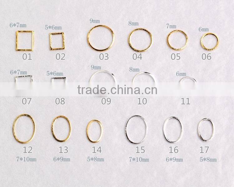 Gel nail polish nail art metal sticker 2015 fashion style different shaped metal studs ZX:R877