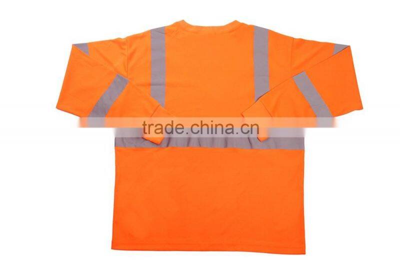 High Quality Reflective T Shirt With Pocket Fluorescent Long Sleeve Fluorescent Shirts