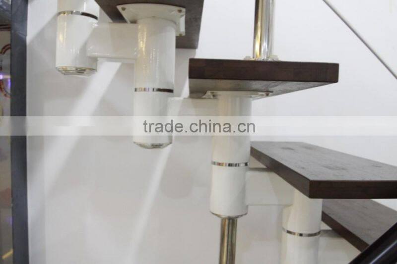 Prefabricated stainless steel wood straight stairs China supplier