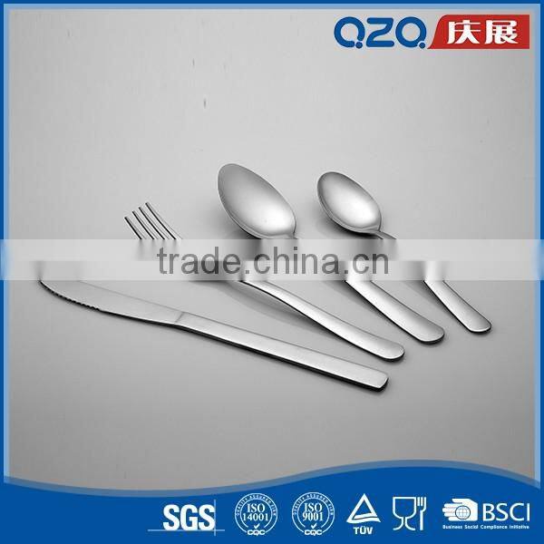 Modern look hand polish OEM stainless steel flatware service for 8
