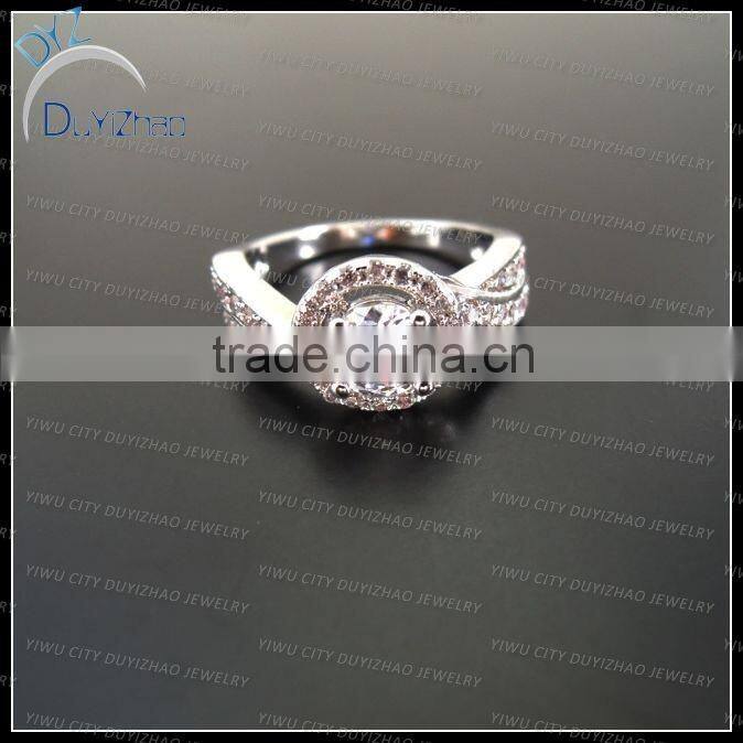 ladies pave cz plated 18k white gold rings