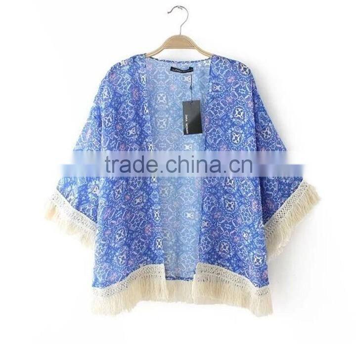 Latest Designer Elegant Tunics Kaftan With Fringes Beach Poncho
