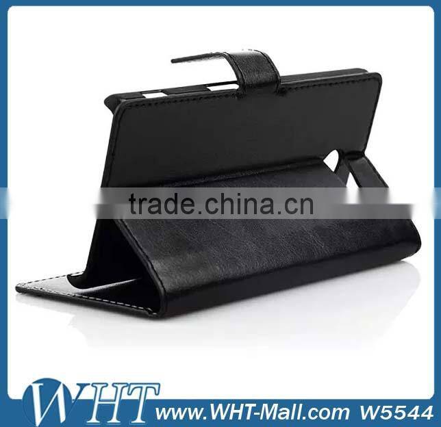 Cheap Mobile Phone Cases Leather Flip Case for Sony Xperia M2 Mobile Phone Case