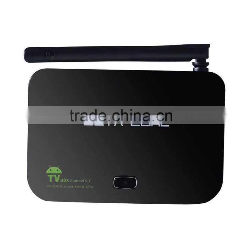 H.265 4K EKB368 RK3368 16GB octa core rk3368 emmc android5.1 tv box 4k Z4 octa core tv box