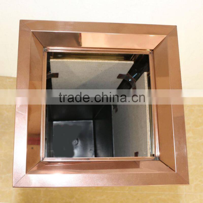 Square hotel marble metal dustbin