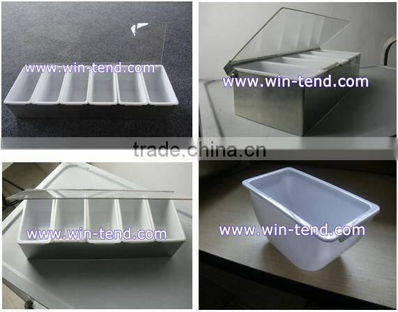 Condiment organizer kitchen 6 compartment storage plastic spice containers