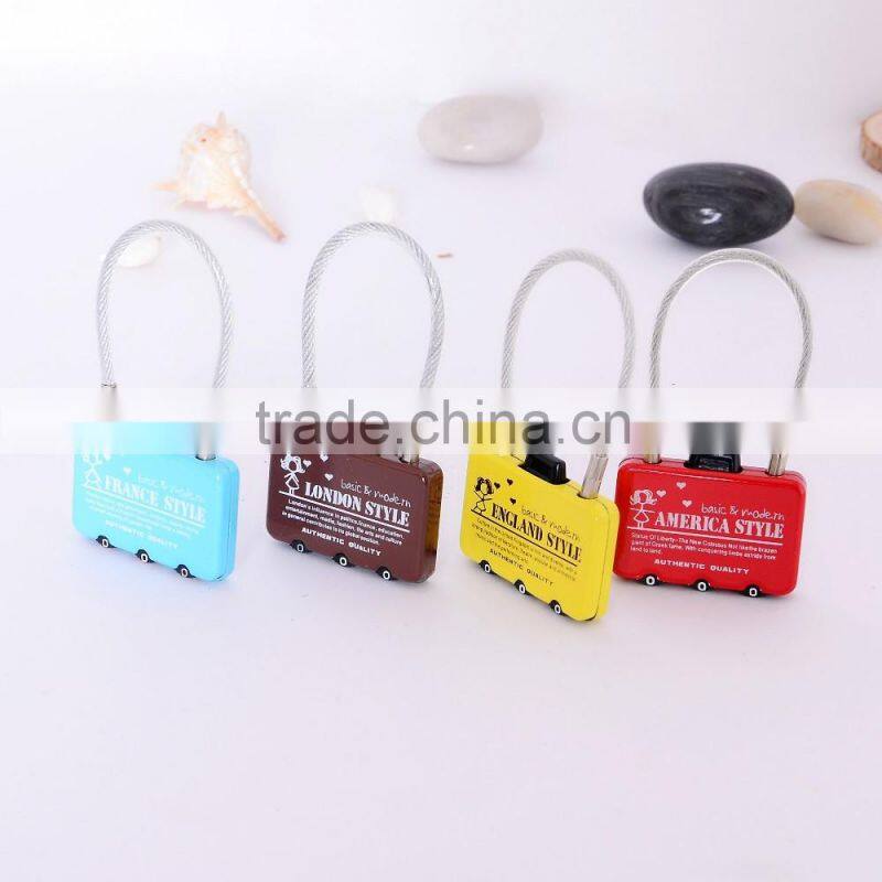 2016 factory direct wholesale price zinc alloy luggage cable combination lock