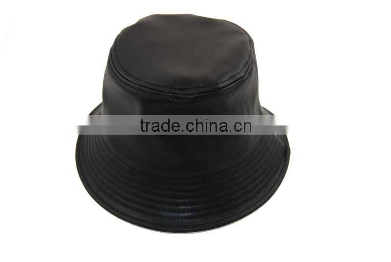 custom black snake leather bucket hat wholesale