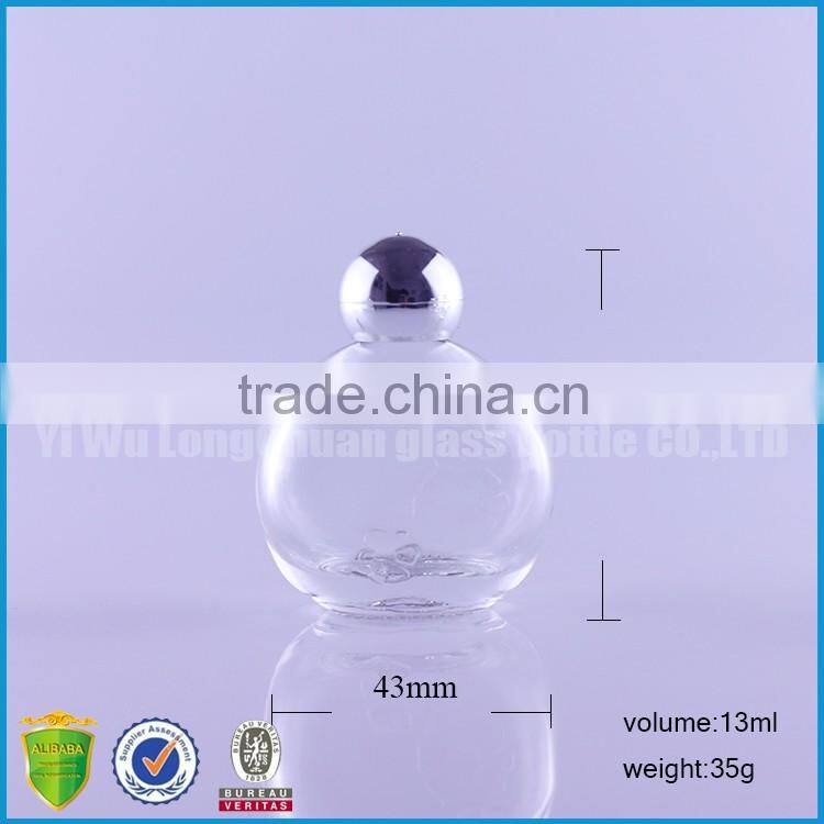 Clear Round Empty Liquid Glass Bottles 13ml with Child Proof Cap