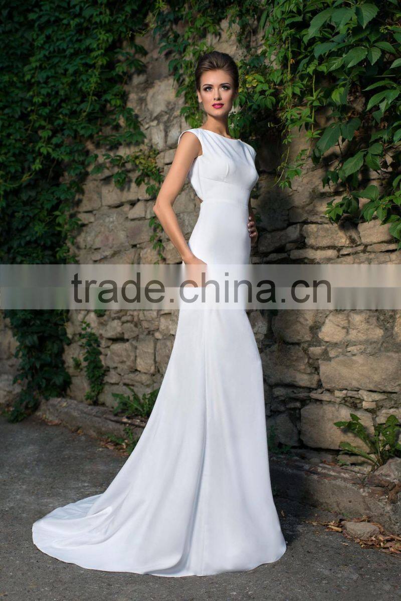 Newest Sexy Elegant Wedding Dress Olaso with Charming Cut on the Back