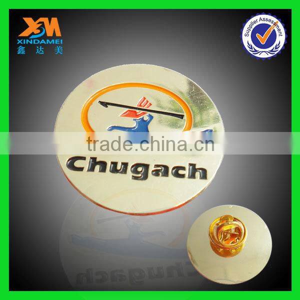 Custom logo high quality metal pin badge reel military badge