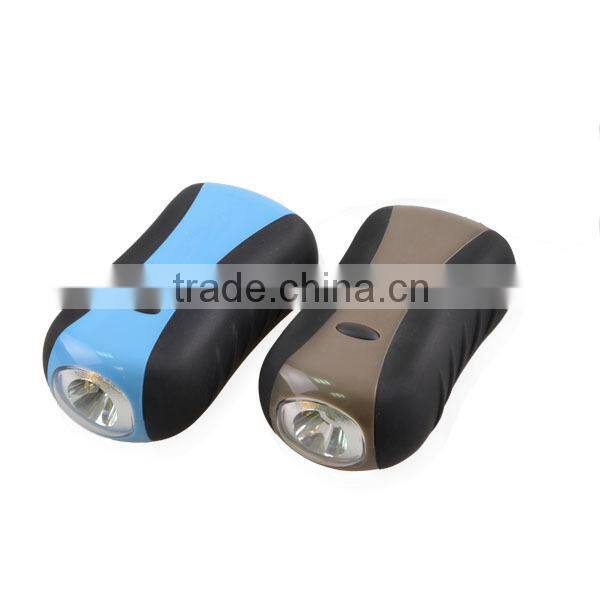 New style 1 led 3 modes hand crank torch light for out door
