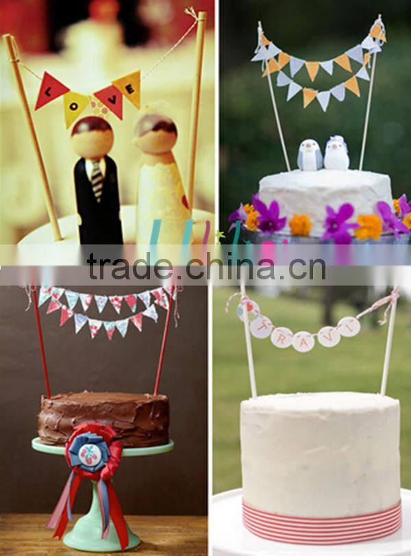 Pirates party cake decor happy birthday cake toppers Cake decoration girl baby shower cake flag sign
