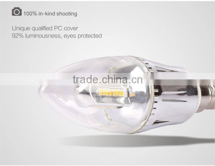QUSUN LED Candle Light 3.5W Clear Finish LED candle light