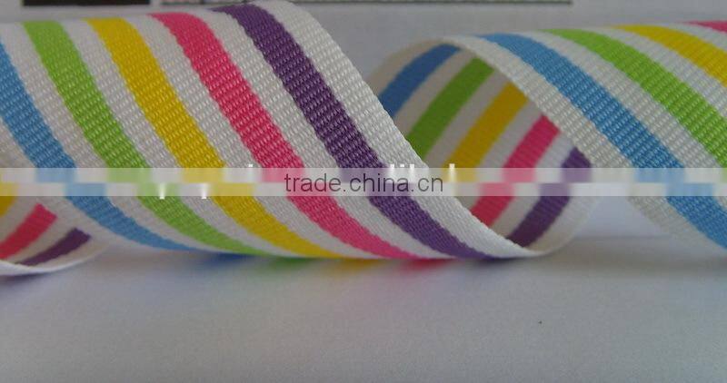 Stripe woven ribbon in polyester