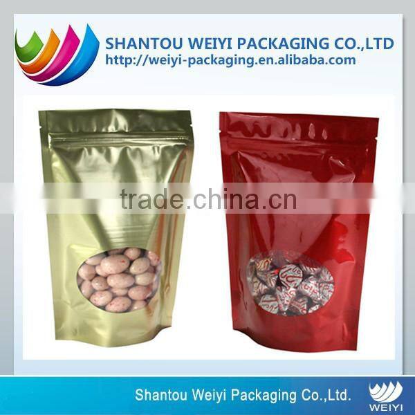 Stand up slide zip lock plastic packaging bag