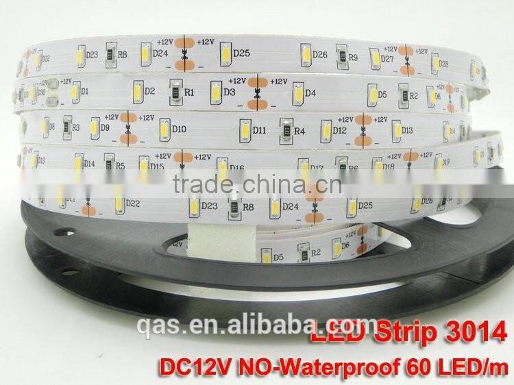 SMD 3014 LED Strip Super Bright 204led/m led tape light DC 12V white or warm white color 5m/lot