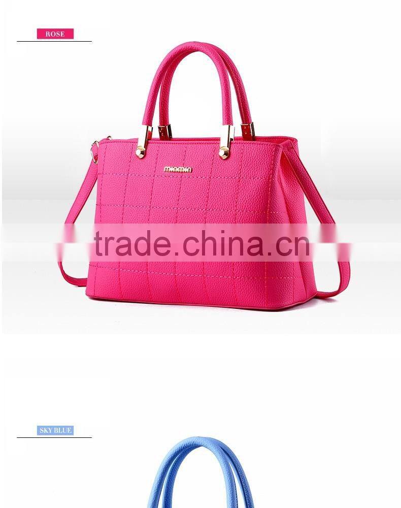 Wholesale ladies handbags female cheap PU leather tote bags for women