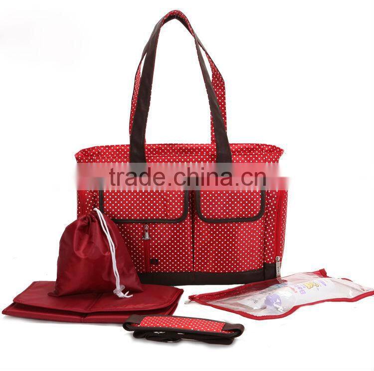 China wholesale pink and green color Oxford practicability nontoxic baby crib diaper bag