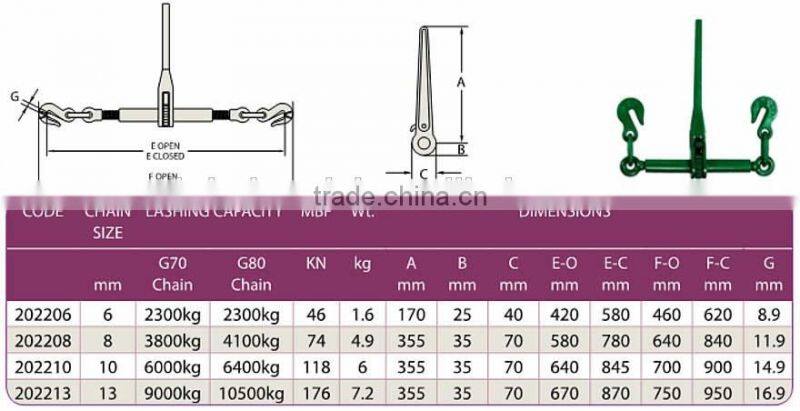 Forged Handle Loadbinder With Grab Hook For Chain