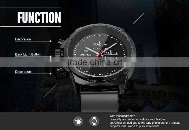 WEIDE Brand military watches Japan quartz movement leather strap 3ATM waterproof fashion watch outdoor fun & sports clock
