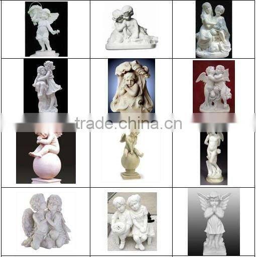 Kissing boy and girl angels stone statue DSF-EB041