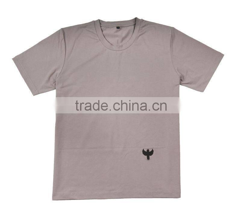 100% cotton rib round neck t shirts men customized logo