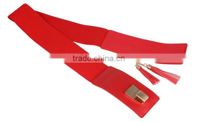 2015 New Designed Red Elastic Lady Waist Belt SWF-W15062903