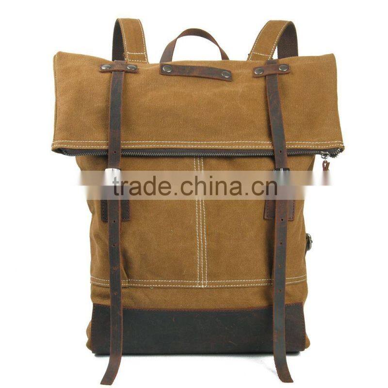 Trendy eminent waxed canvas 15inch laptop travel backpack laptop rucksack wholesale laptop backpack bag from guangzhou supplier