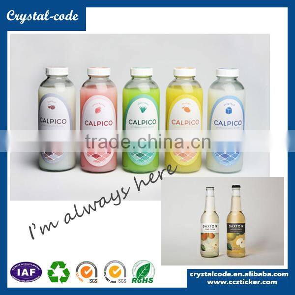Clear glass hot foil standard size multifarious shapes customized drink sticker