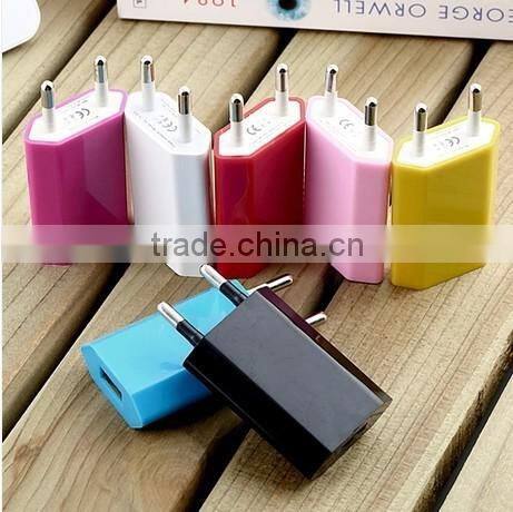 Portable USB Charger,EU/USa Plug USB Home Wall Charger Colorful USB Charger For iphone/mobile Phone