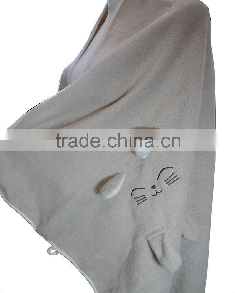 Lucky Cat with a Bow Polar Fleece Blanket
