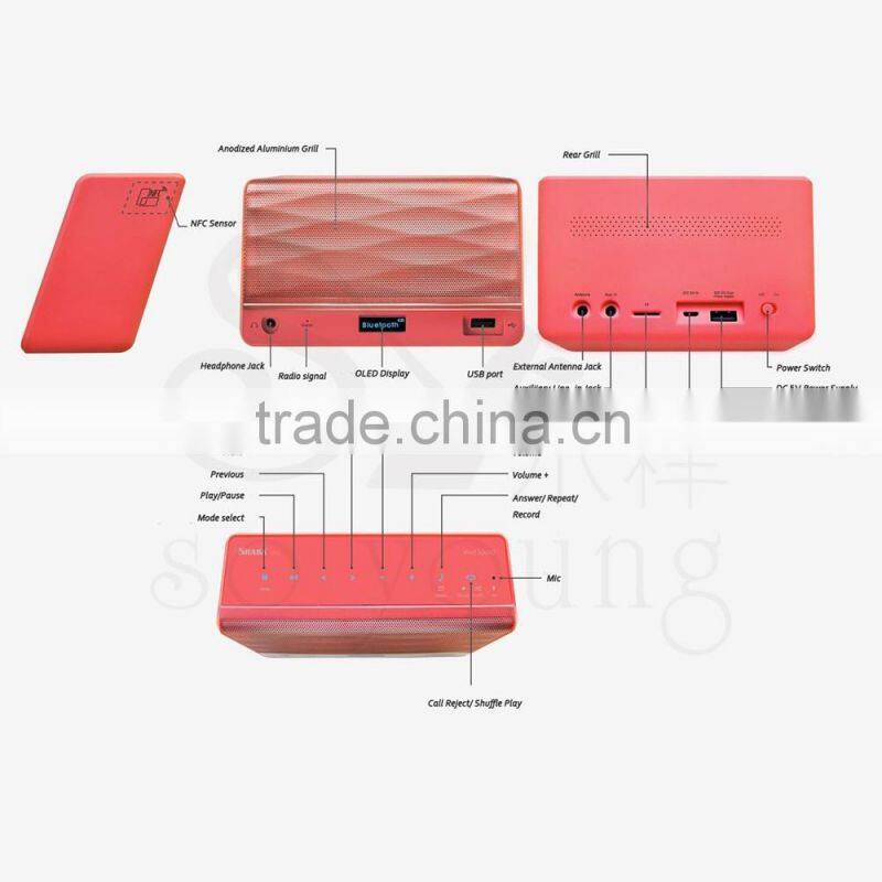 SHABA VS-33 Luxury-Portable HiFi Wireless Bluetooth Speaker Powerful Sound FM/NFC/Handsfree/Mic