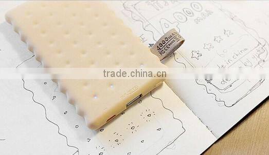 2015 rechargeable ultra thin 4000mah cookie power bank for us market