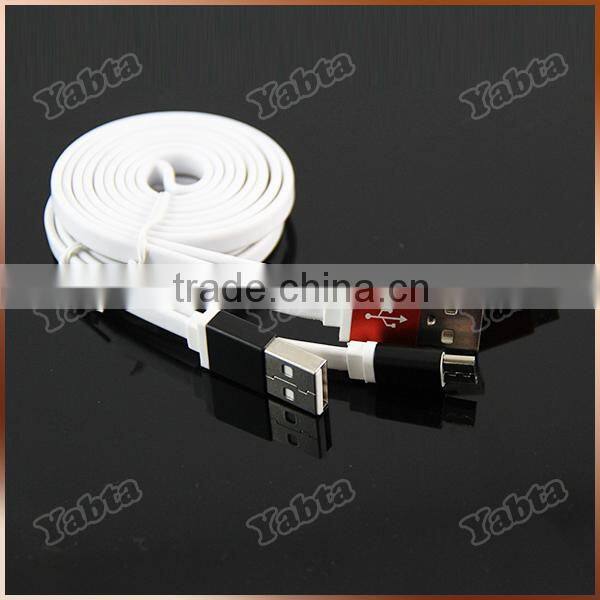 Custom Laser Logo 1M Aluminum Micro USB Cable, Flat 5 Pin Micro USB Data Charging Cable For Samsung