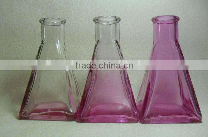colored taper shape aroma Reed diffuser glass bottle with cork