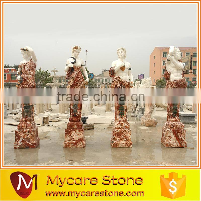 Hunan White Marble Four Season lady sculpture for Garden decoration