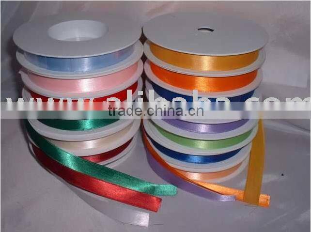 Cheap 100% polyester Satin gold and silver metallic ribbon