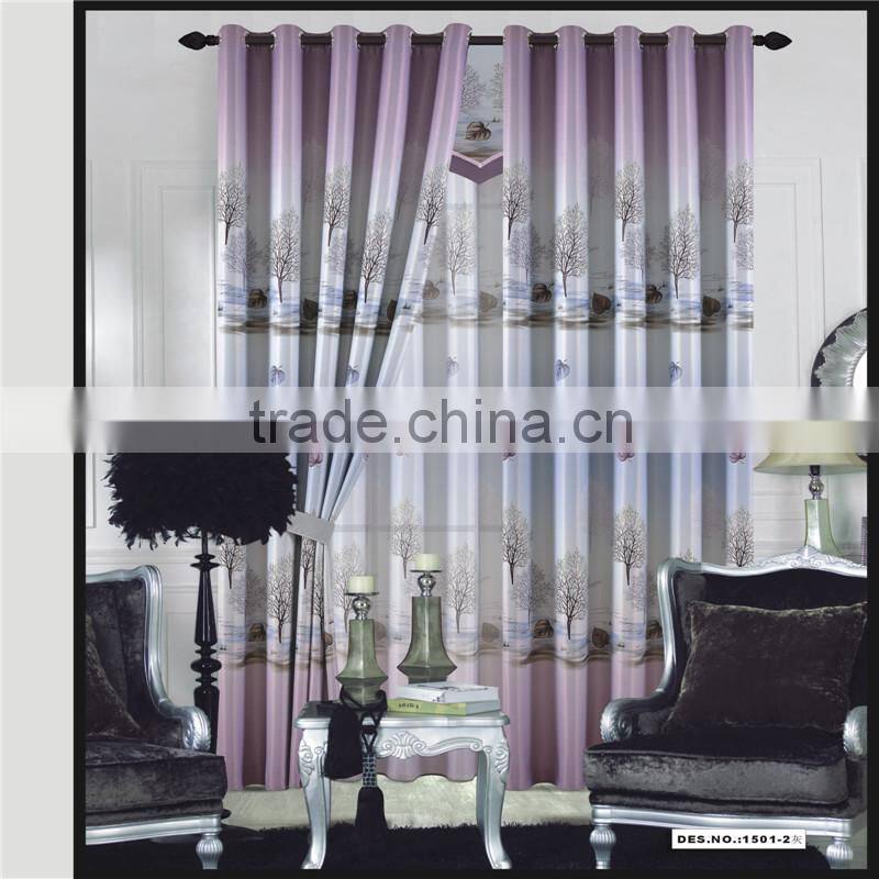 New polyester sheer curtain and print curtains blackout printed curtain fabric