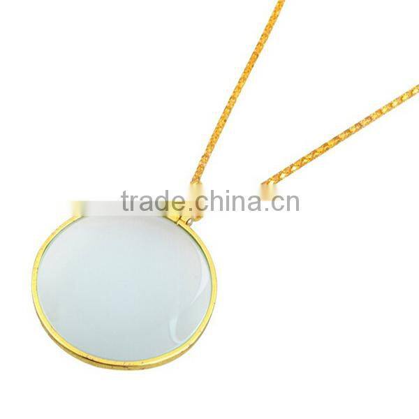 6 Times Power Foldable Handheld Pendant/necklace Magnifying Glass with 30" Golden Chain