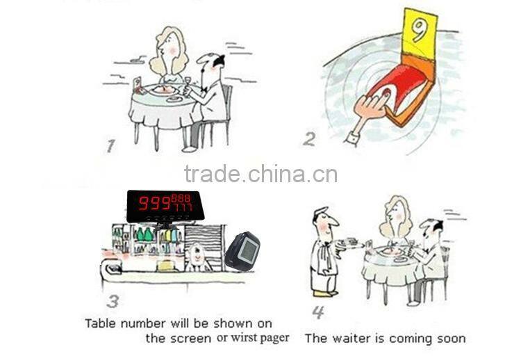 Hot Sell Strong Single Vibrator Table Pager Wireless Call Bell System