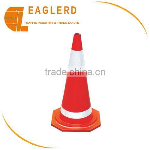 70cm reflective rubber traffic cone with reflective tape